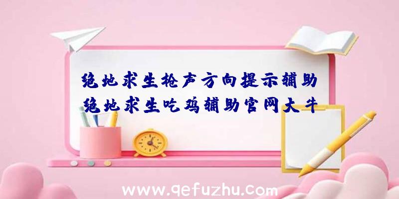 「绝地求生枪声方向提示辅助」|绝地求生吃鸡辅助官网大牛